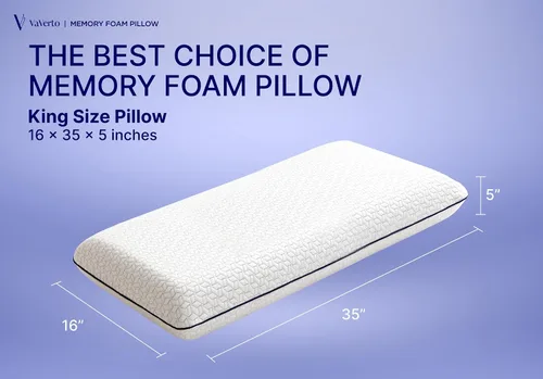 Miniatura 2 de Almohada de espuma viscoelástica de gel refrescante, paquete de 1, almohadas de cama tamaño King para dormir, almohada firme - Almohada para dormir
