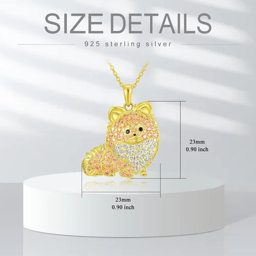 Miniatura 90 de Collares con colgante de perro de plata de ley S925 – 24 razas corgi/husky/labrador/pastor para mujer