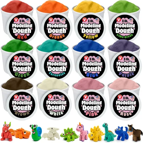 Miniatura 18 de Hygloss Play - Masa de modelado para niños, masa sensorial segura y no tóxica para artes y manualidades, bañera de 3 libras, arcilla de juego