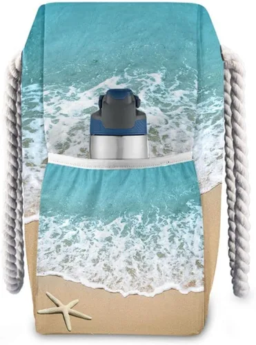 Miniatura 5 de Bolsas de playa para mujer, diseño de estrella de mar, bolsa grande de playa, bolsa de hombro para piscina, bolso