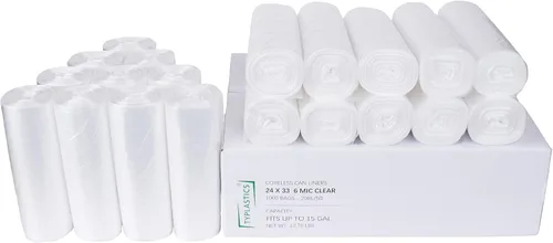 Miniatura 8 de TYPLASTICS Bolsas de basura al por mayor de 1000 bolsas de basura de alta densidad en rollo perforado de 10 a 15 galones de 24 x 33 pulgadas