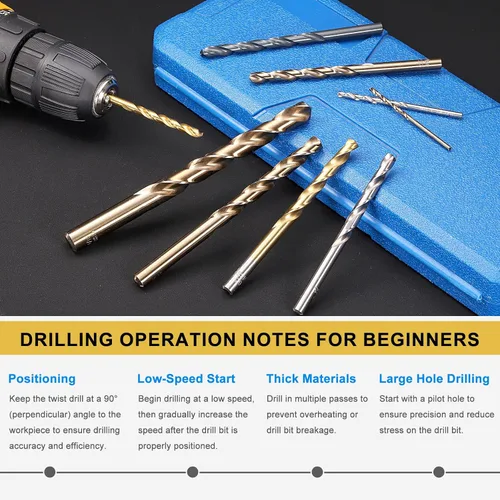 Miniatura 7 de PATIKIL Broca Jobber de 0.039 in, vástago recto M35 cobalto 5% acero de alta velocidad 135° acabado dorado para metal duro de acero inoxidable - 2
