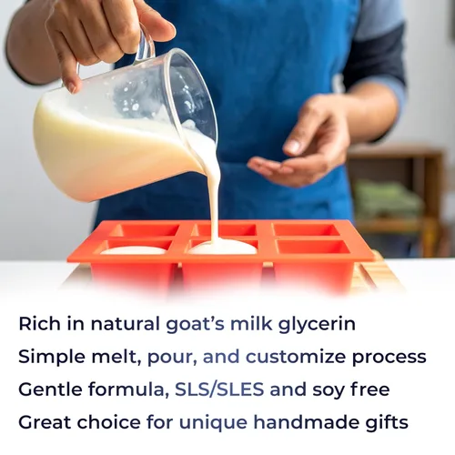 Miniatura 2 de velona Base de jabón de leche de cabra de 25 libras al por mayor y a granel Libre de SLS/SLES Derretir y verter Barras naturales