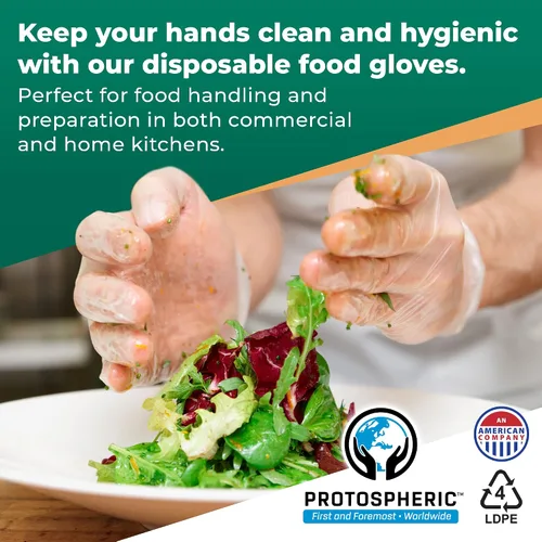 Miniatura 5 de Protospheric Guantes desechables para preparación de alimentos, guantes súper polivinílicos seguros para alimentos, perfectos para cocinar y servir
