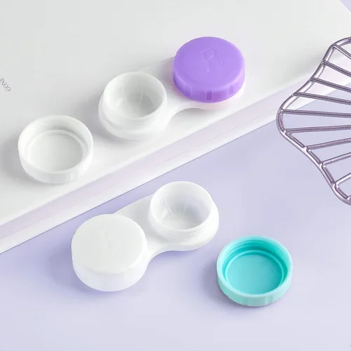 Miniatura 4 de 12 fundas para lentes de contacto, caja para lentes de contacto, contenedor de soporte para ojos izquierdos/derechos, kit de almacenamiento