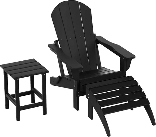Miniatura 69 de WestinTrends Reposapiés otomano Adirondack para patio al aire libre, taburete de madera de polietileno para todo tipo de clima, ampliamente Azul