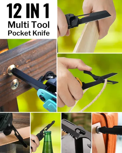 Miniatura 7 de VIPERADE VAK4 Multiherramienta de bolsillo para hombres, multifuncional 21 en 1 con funda, para camping al aire libre, supervivencia y uso diario
