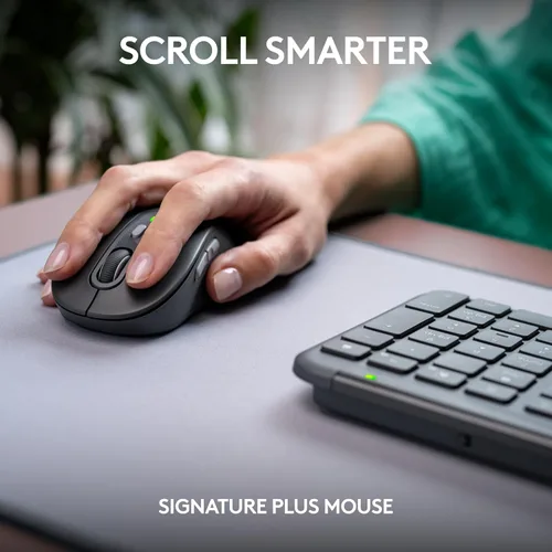 Miniatura 9 de Logitech MK955 Signature Slim - Combo de teclado y mouse inalámbricos delgados, para manos más grandes, escritura y clics silenciosos, cambia entre