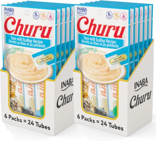 Miniatura 10 de INABA Churu - Golosinas naturales para gatos, puré para lamer (receta de pollo con cangrejo, 4 tubos)