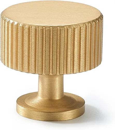 Perillas de gabinete de cajones de oro cepillado, paquete de 10 manijas de latón macizo (1-1/8 x 1-1/8 pulgadas/1.102x1.102 in) accesorios modernos