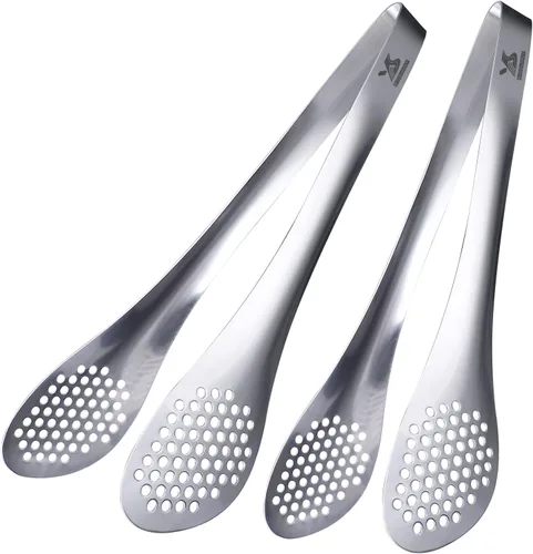 Miniatura 8 de MSY BIGSUNNY Pinzas de cocina para bufé, juego de 3 pinzas de metal para ensalada (color negro, 7 pulgadas, 9 pulgadas y 11 pulgadas)