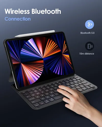 Miniatura 5 de Funda para iPad de 11ª (A16, 2025)/10ª generación con teclado, funda magnética desmontable para teclado Bluetooth inalámbrico para iPad de 10.9