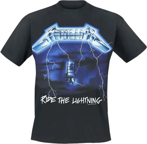 Miniatura 6 de Metallica Camiseta de hombre Ride The Lightning Tracks (impresión trasera) Slim Fit Negro