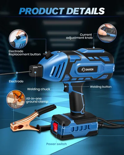 Miniatura 6 de Máquina de Soldar Portátil Saker, Máquina de Soldar 110V con Inversor IGBT 5 Ajustes de Corriente Variable, Máquina de Soldar Eléctrica Portátil
