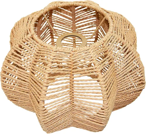 Miniatura 14 de Paquete de 3 pantallas de lámpara de ratán bohemias, pantallas de lámpara colgantes para lámparas de pie, lámparas colgantes de ratán, lámpara