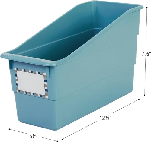 Miniatura 8 de Really Good Stuff Soporte duradero para libros y carpetas, paquete de 4, colección Cool & Calm Color, 5.5 x 12.5 x 7.5 pulgadas, organización