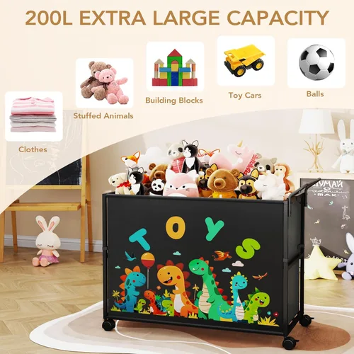 Miniatura 6 de BBLIKE Caja de juguetes para niños – 200 litros de almacenamiento de juguetes extra grande con ruedas para niños y niñas, contenedor organizador