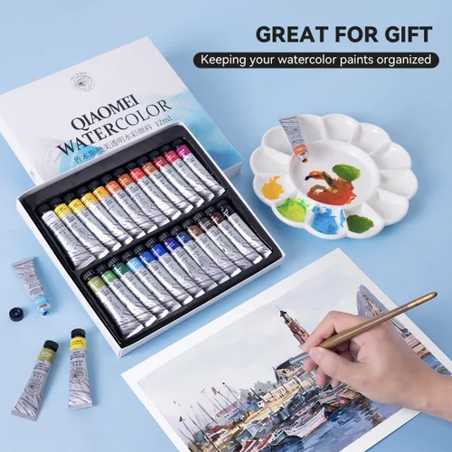 Miniatura 7 de Paul Rubens Set de Pintura de Acuarela 24 Colores Vibrantes 12ml / 0.4 Fl Oz Tubos, Tubos de Acuarela con Gran Valor, Pinturas de Acuarela
