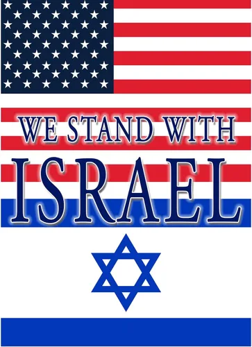 Miniatura 2 de Bandera de jardín con texto en inglés «We Stand with Israel» Bandera de jardín de 12.5 x 18 pulgadas, bandera de soporte de doble cara, bandera