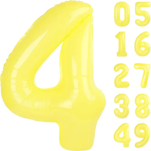 Miniatura 377 de Globo de cumpleaños número 4 dorado de 40 pulgadas, globos gigantes del número cuatro 14 24 34 40 44 2024, globos grandes de lámina de mylar para Oro