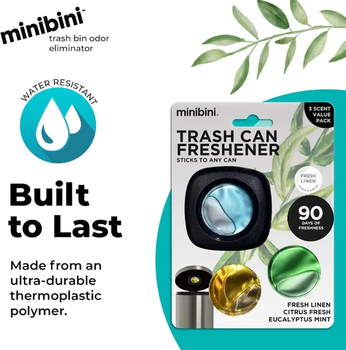 Miniatura 5 de Minibini Desodorante y Eliminador de Olores para Bote de Basura, Ambientador para Bote de Basura y Control de Olores Hasta 90 Días, Dispositivo Más