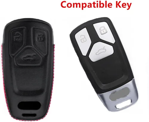 Miniatura 2 de Funda de cuero genuino para llavero de Audi A4 A4L A5 A6 A7 A8 Q5 Q7 R8 RS Q3 RS4 RS5 RS7 S4 S5 S6 S7 S8 SQ5 SQ7 TT TTS TT-RS Key Car Remote Key