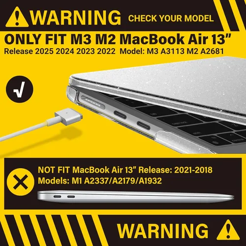 Miniatura 3 de IBENZER Funda para MacBook Air de 13 pulgadas 2026 2025 2024 2023 2022 M4 A3240 M3 A3113 M2 A2681, funda rígida con cubierta de teclado ScreenFilm