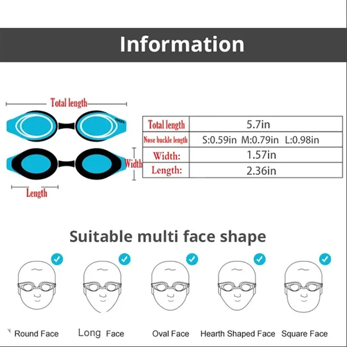 Miniatura 6 de Gafas de natación de carreras antivaho con protección UV sin fugas para hombres, mujeres, adultos, jóvenes, entrenamiento de competición
