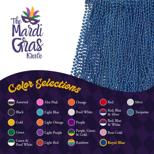Miniatura 3 de THE MARDI GRAS KREWE - Collares de cuentas Mardi Gras con doblón, paquete de 144 unidades de 33 pulgadas y 0.276 in - Recuerdos de fiesta, desfiles