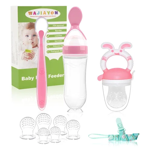 Miniatura 7 de Chupete Alimentador de Frutas para Bebé - Paquete de 6 2 Chupetes Alimentadores de Comida para Bebés y 2 Cucharas Dispensadoras de Comida