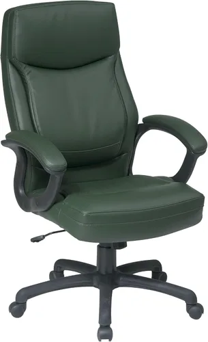 Miniatura 8 de Office Star EC Series - Silla de oficina ajustable de cuero regenerado ejecutivo con respaldo alto y asiento de contorno acolchado grueso y control
