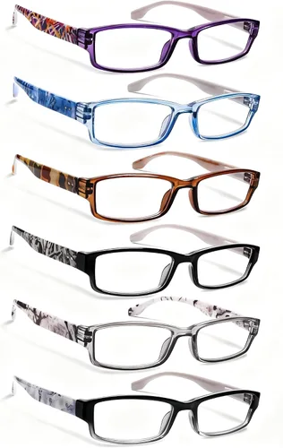 Miniatura 10 de JOSCHOO Paquete de 6 gafas de lectura para computadora para hombres y mujeres con bisagras de resorte cómodas para lectores de hombres y mujeres