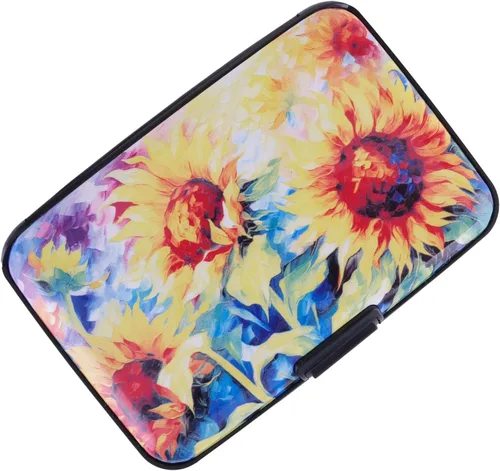 Miniatura 7 de Tarjetero de aluminio con bloqueo RFID para hombres y mujeres, elegante cartera de viaje con 7 ranuras, la mejor protección contra escaneos