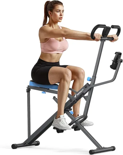 MERACH Máquina de Sentadillas Mejorada para Mujeres, Entrenador Inteligente de Remo y Sentadillas Profundas con Soporte para Tableta, Resistencia