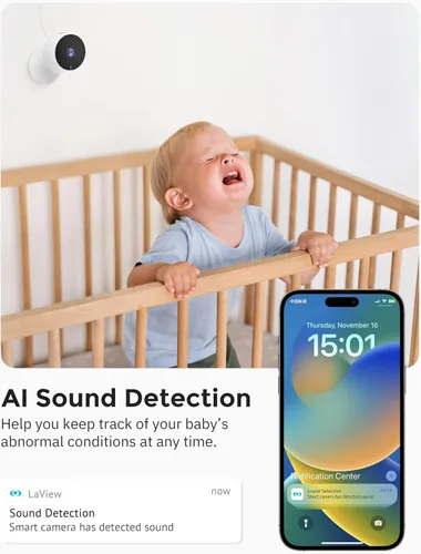 Miniatura 4 de LaView Cámaras 2K de 4MP para seguridad del hogar en interiores, cámara de seguridad para el hogar 5G y 2.4GHz para bebé/anciano/mascota/niñera