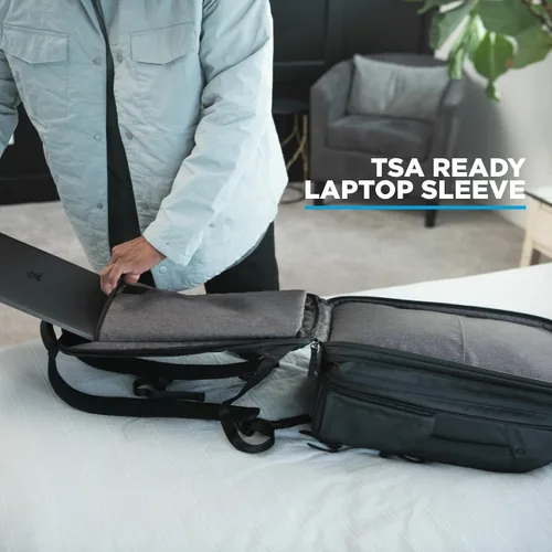 Miniatura 4 de NOMATIC Paquete de viaje - Bolsa para portátil resistente al agua - Mochila expandible lista para TSA, Negro, Mochilas de viaje