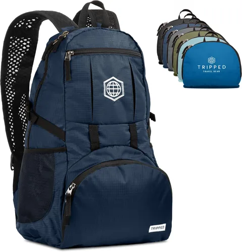 Mochila de viaje: mochila ligera para senderismo, gimnasio y avión, Azul oscuro marino, 35 liters, Mochilas Daypack