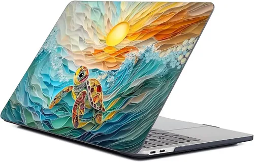 Miniatura 9 de para MacBook Pro de 13 Pulgadas Versión 2013-2015 Modelo A1425/A1502 Estuche para Computadora Negro, Estuche Rígido para Laptop de Patrón Premium