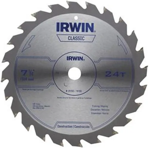 IRWIN Tools Classic Series - Hoja de sierra circular con cable de acero, 7 1/4 pulgadas, 24T (25130)