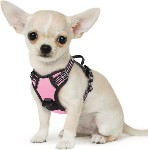 Miniatura 45 de Eagloo Arnés para perro pequeño, sin tirones, chaleco de servicio con tiras reflectantes y asa de control, ajustable y cómodo para caminar, arnés