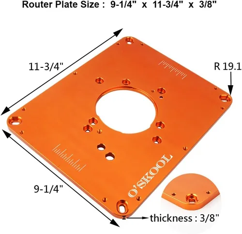 Miniatura 4 de O'SKOOL Placa de inserción de mesa de enrutador de aluminio de precisión, plantillas de enrutador con preperforadas se adaptan a enrutadores