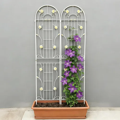 Miniatura 39 de Paquete de 4 enrejados de jardín de metal de 71" de altura, cerca de jardín, enrejado a prueba de óxido para plantas trepadoras, soporte de rosas
