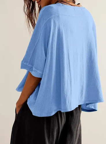 Miniatura 5 de Dokotoo Camisetas de verano 2024 para mujer, camisetas sueltas de gran tamaño, camisetas básicas