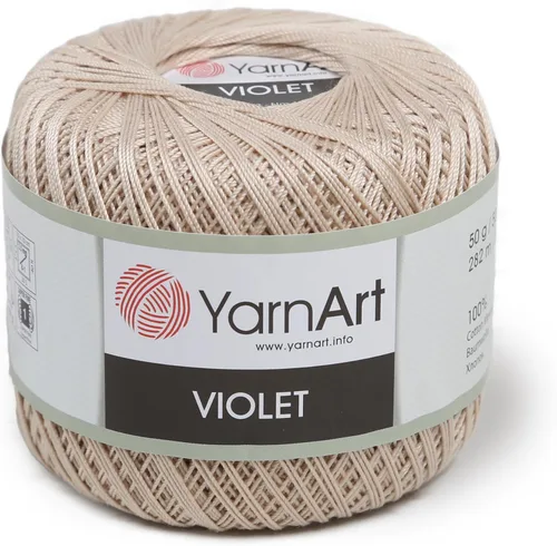 Miniatura 20 de Yarn Art - 1 madeja YarnArt Violet, 100 hilos de hilo de algodón mercerizado, hilo de ganchillo para tejer a mano, bordado y manualidades