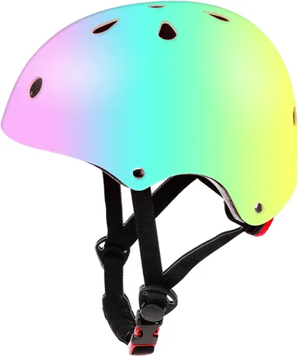 Miniatura 9 de Casco de bicicleta ajustable con gradiente de color para niños, cascos para niños pequeños para niños de 3 a 14 años, niñas, niños, jóvenes, Rosa