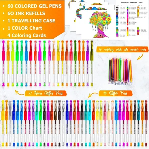 Miniatura 2 de Soucolor Bonitos suministros escolares de oficina, regalos para mujeres, adolescentes, niñas, cumpleaños, paquete de 120 bolígrafos de gel con Rosa