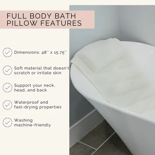 Miniatura 2 de Nuestra almohada de baño de cuerpo completo – Accesorio ideal para bañera para relajar regalos de baño para mujeres