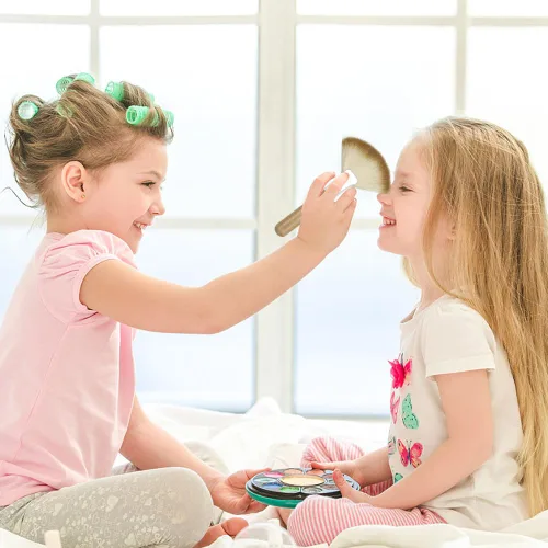 Miniatura 5 de Paquete de 4 cepillos de abanico para mujer, cepillo de cerdas suaves para resaltar la cara, cepillo para rubor con mango largo, cepillos