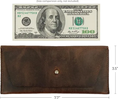 Miniatura 6 de Hide & Drink, Bolsa larga de utilidad hecha a mano de cuero de grano completo, elegante cartera para llevar y almacenar efectivo, monedas, tarjetas