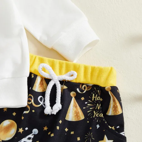 Miniatura 27 de BemeyourBBs Conjunto divertido de sudadera y pantalones de manga larga con letras divertidas para bebé niño y niño